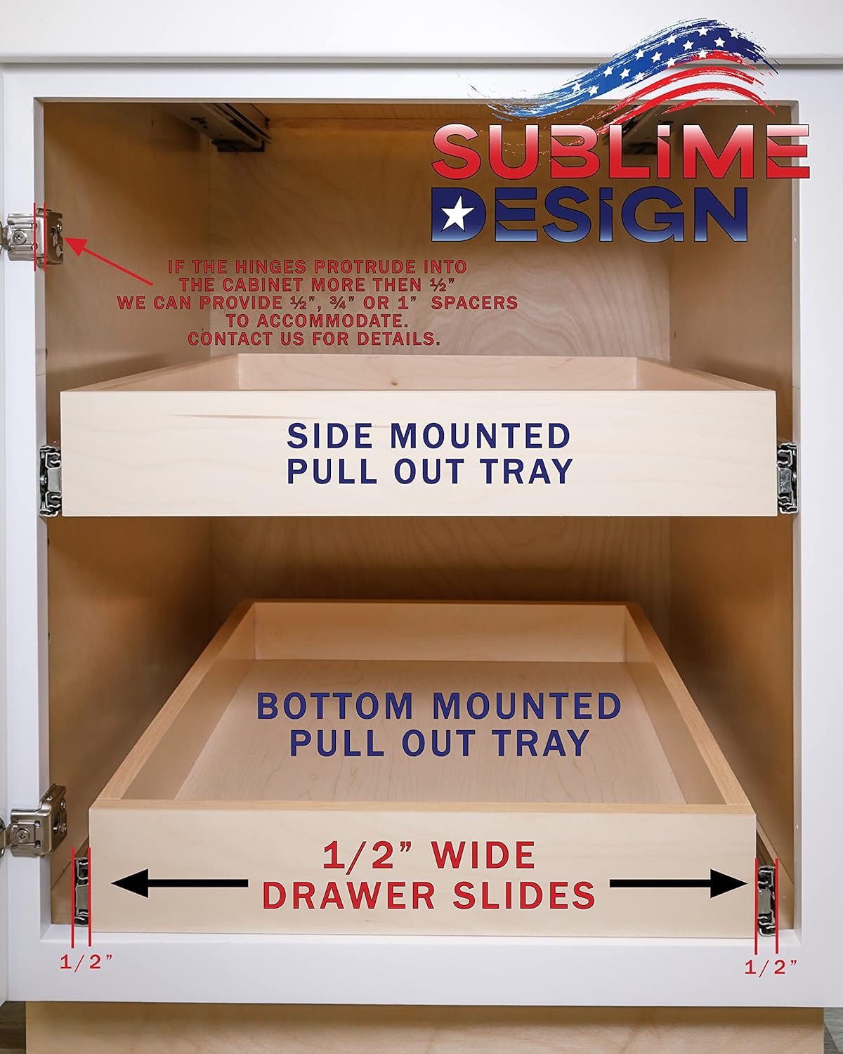 Sublime Design - Standard Size - Pull Out Kitchen Drawers | Slide Out Shelves for Kitchen Cabinets | Pull Out Home Organizer