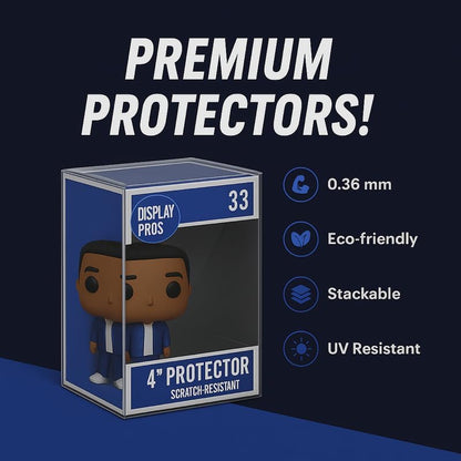 Display Pros - Collectible Protector Cases - Crystal Clear Scratch Resistant Plastic Display Case - Compatible with 4" Inch Funko POP! Figures