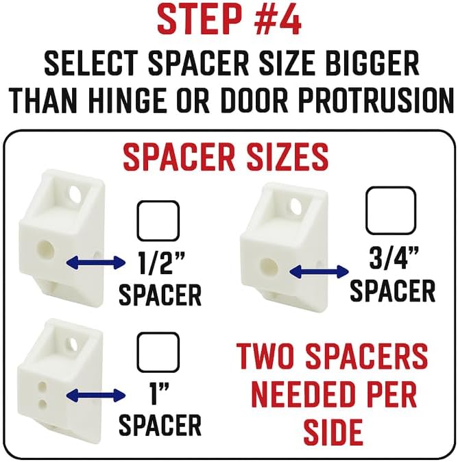 Drawer Slide Spacer Set (4-Pack) – Universal Fit for Face Frame & Frameless Cabinets – Plastic Shim for Side Mount Drawer Slides – Durable & Easy to Install