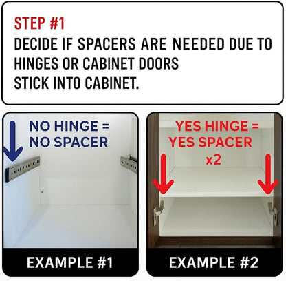 Drawer Slide Spacer Set (4-Pack) – Universal Fit for Face Frame & Frameless Cabinets – Plastic Shim for Side Mount Drawer Slides – Durable & Easy to Install