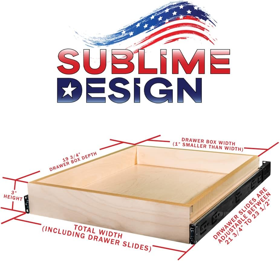 Sublime Design - Standard Size - Pull Out Kitchen Drawers | Slide Out Shelves for Kitchen Cabinets | Pull Out Home Organizer